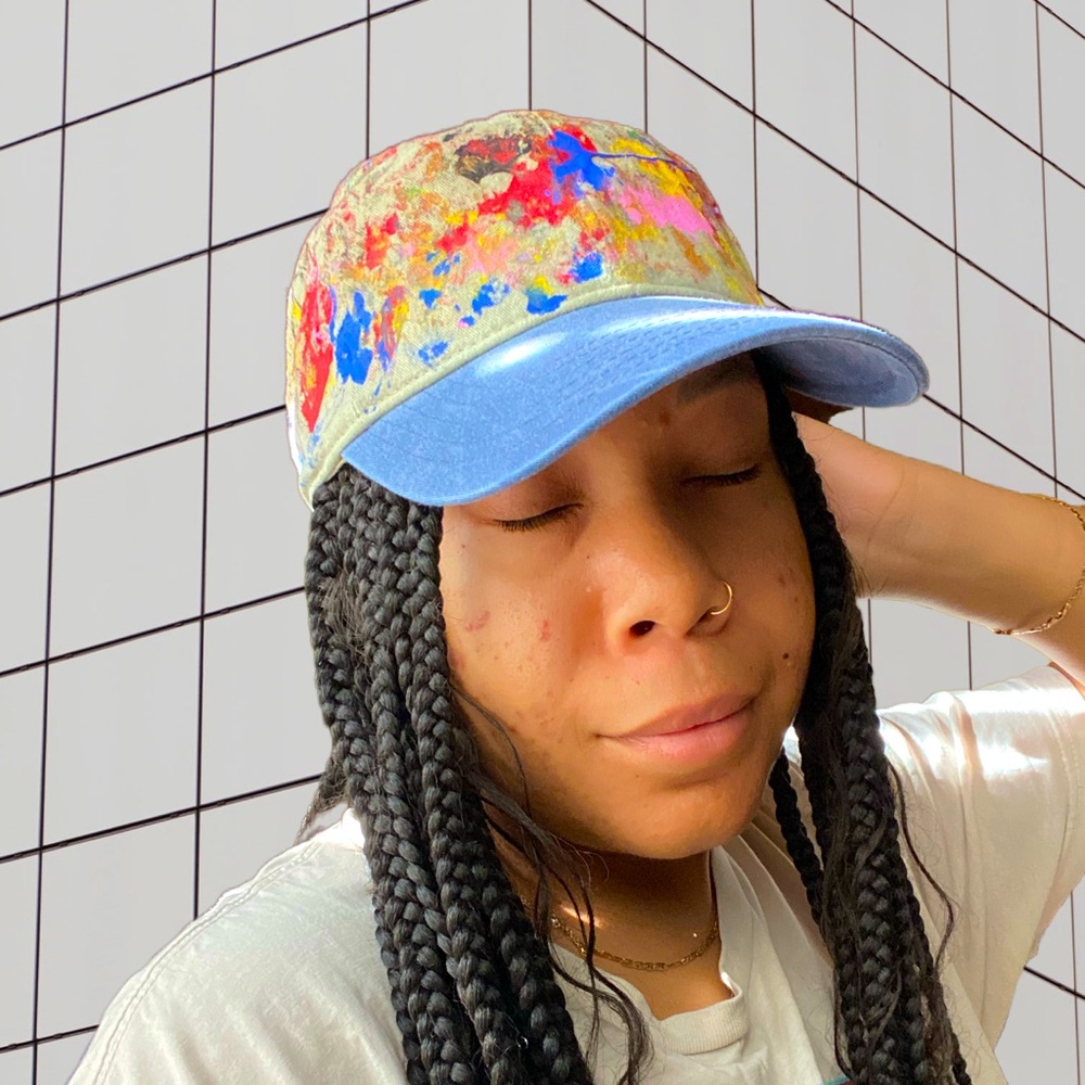 Hat with Paint Splatter Detail